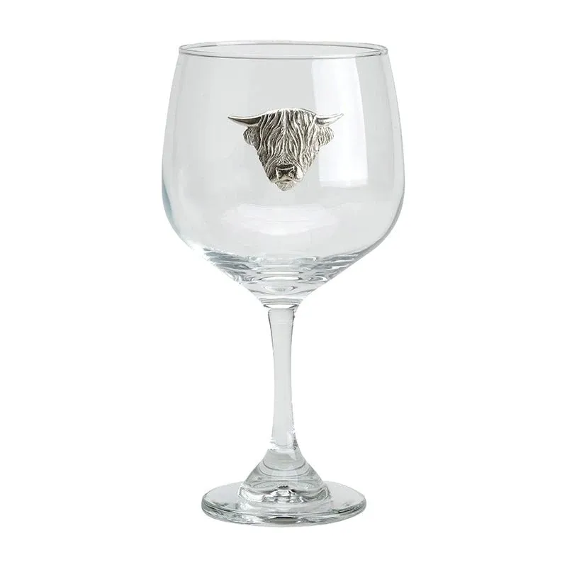 Bisley Gin Glass Highland Cow